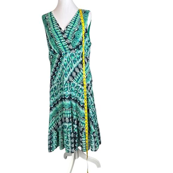 Rabbit Rabbit Rabbit Dress Womens SZ 12 Navy Blue Green Flowy Midi Boho 70's - Picture 12 of 13